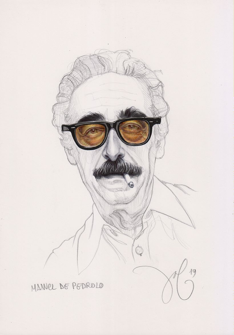 Manuel de Pedrolo. Bolígrafos, rotulador y lápiz. Din A4