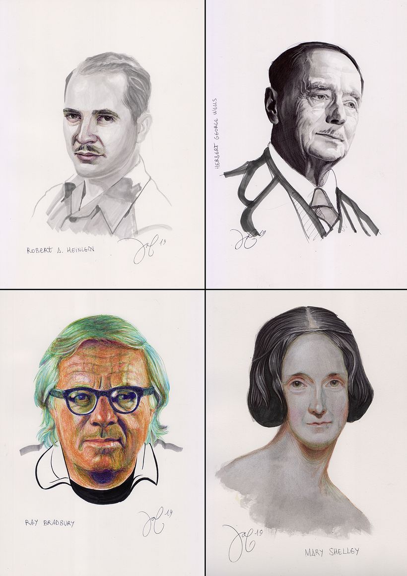 Robert A. Heinlein - HGWells - Ray Bradbury - Mary Shelley