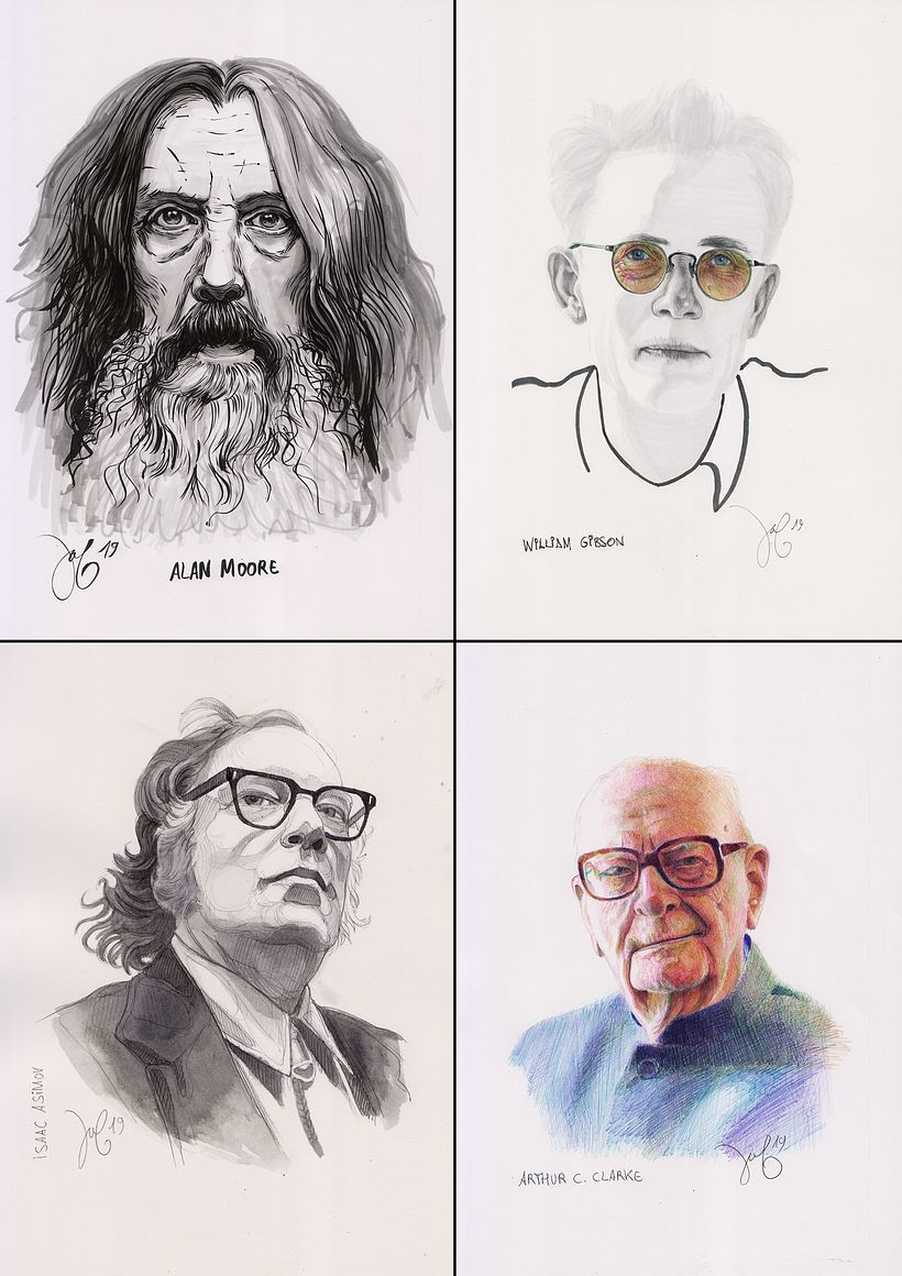Alan Moore - William Gibson - Isaac Asimov - Arthur C. Clarke