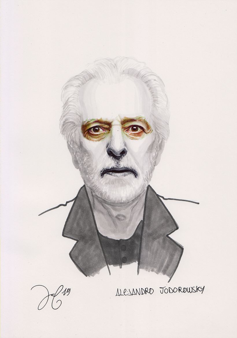 Alejandro Jodorowsky. Rotuladores y bolígrafos. Din A4.