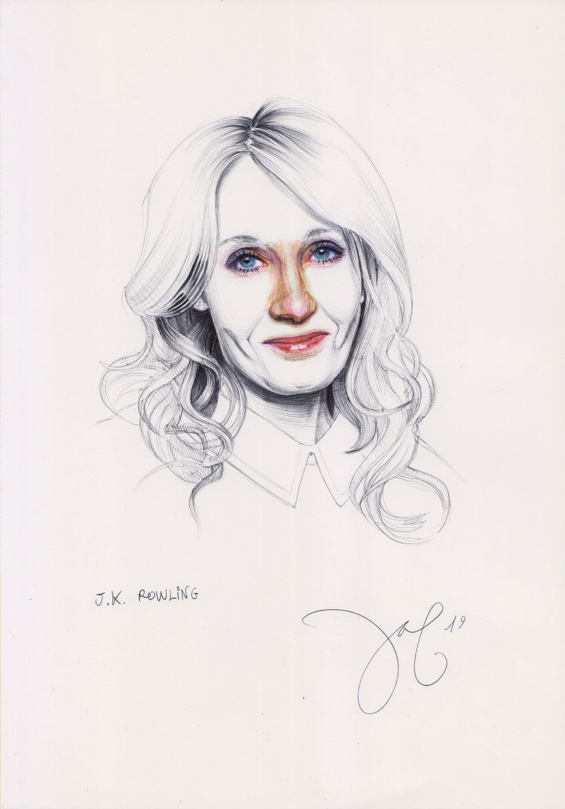J.K. Rowling. Bolígrafo. DIN A4.