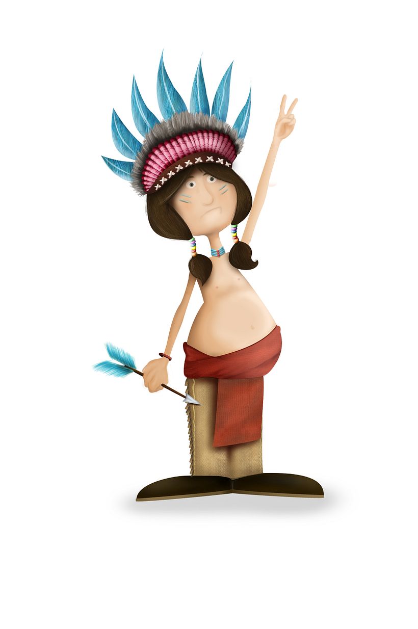 Native american indian character - Ilustrasi Anak-Anak