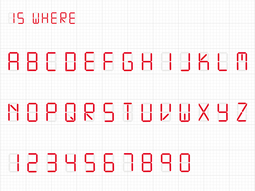 Tipografía modular a partir de formas geométricas básicas como son cuadrado y triángulo.
