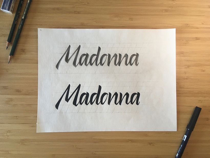 Diseño de letras estilo script.