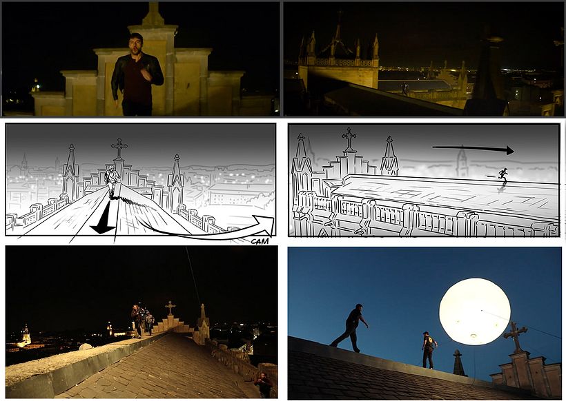 Fotogrammi di film, storyboard e immagini del making-of.