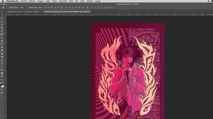 Resultado de convertir los colores del documento de Photoshop al espacio de trabajo
