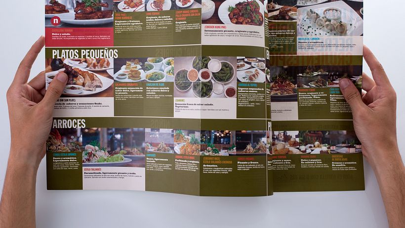 Luego teníamos cada plato con su foto y su descripción