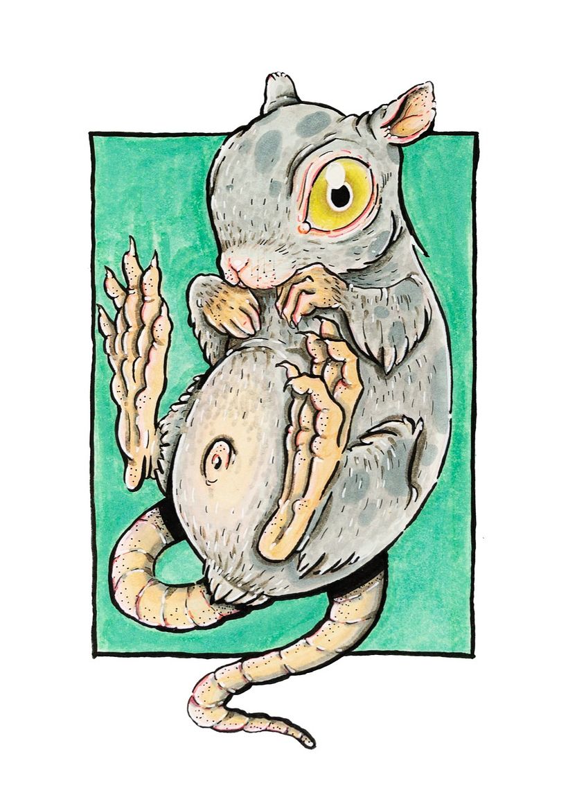 Ilustraciones varias, marcadores sobre papel 11x17cm 1