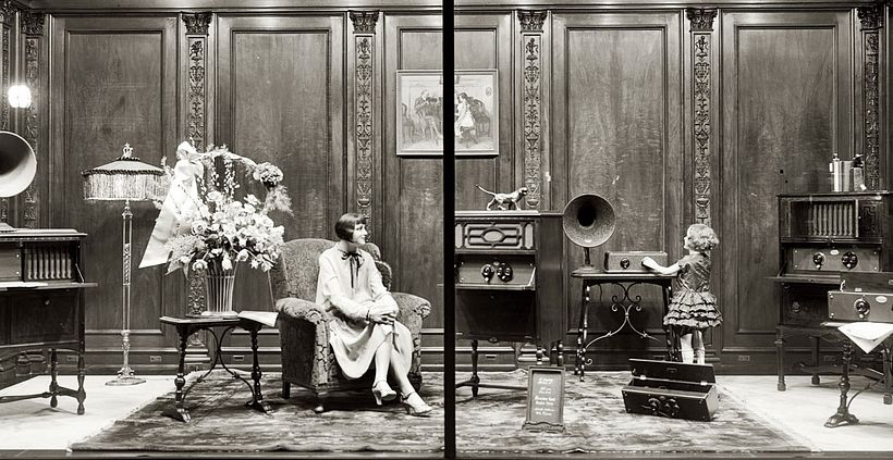 Vitrinas de la tienda de radios Atwater Kent en 1928
