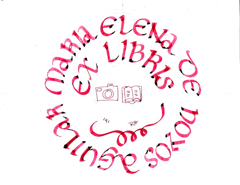 Primer exlibris dedicado a mi hija, quién empieza con el gusto por los libros de su propia biblioteca.