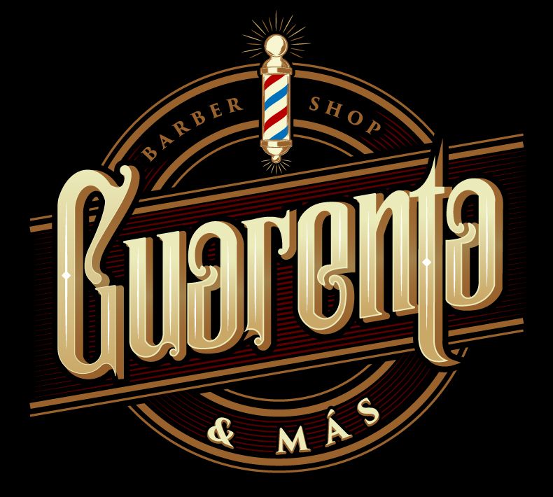 Logotipo para Barbería: Cuarenta y Más by Isaac Rico