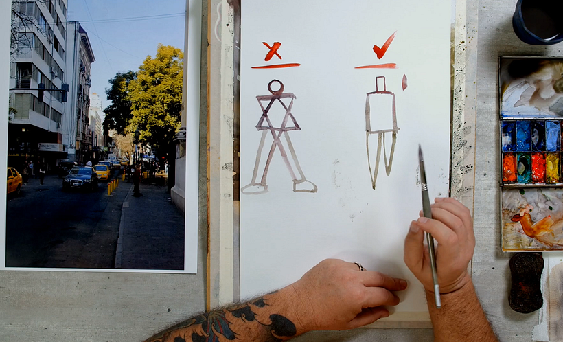 Descarga gratis una guía para pintar personas con manchas de acuarela 5