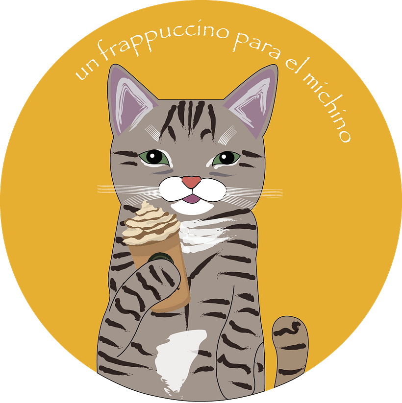 Ilustración de mi gato en un dia caluroso.