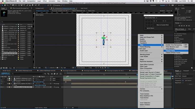 Podemos alargar el loop congelando su último frame