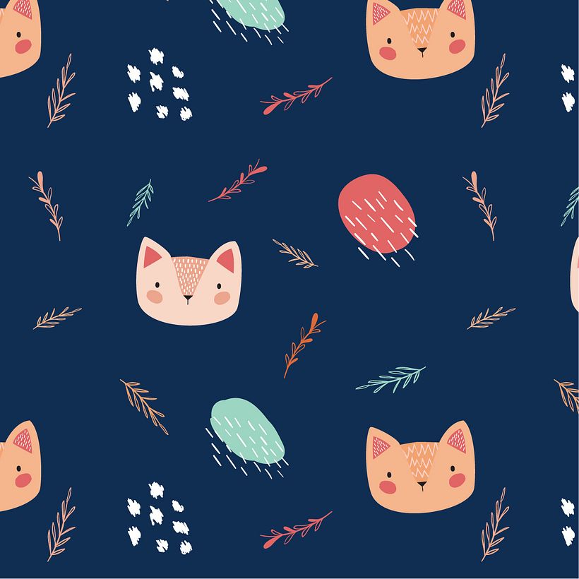 Pattern | Gatitos - Traditional illustration