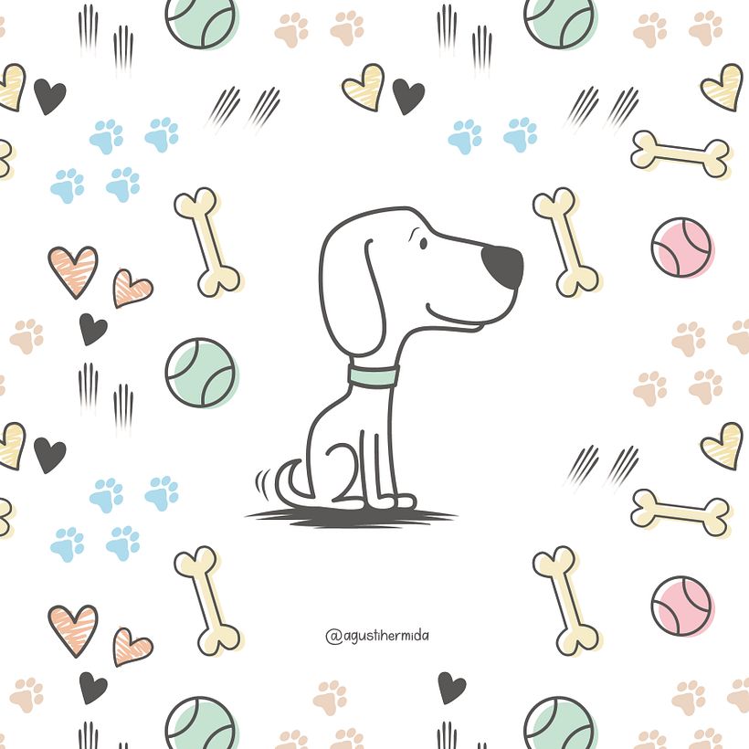 Pattern | Perritos - Ilustración tradicional