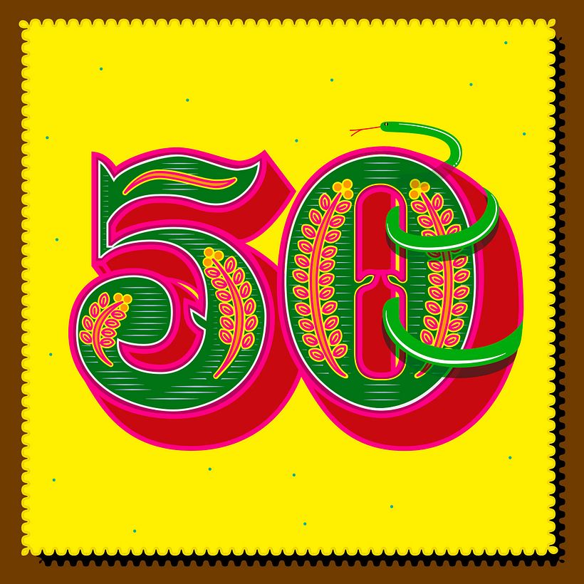 Diseño para exhibición 50 años de facultad de diseño de universidad Jorge Tadeo Lozano. Arutza Rico.