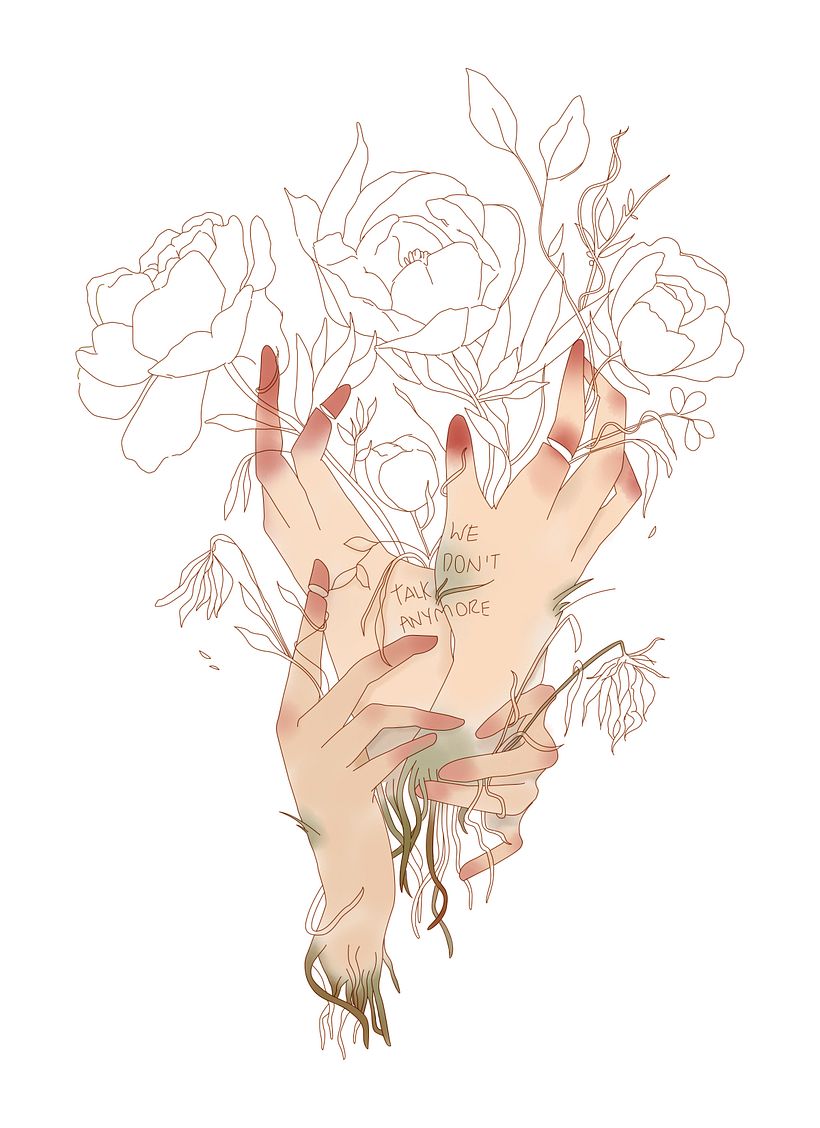 Coloreado y sombreado de la ilustración de Petunia