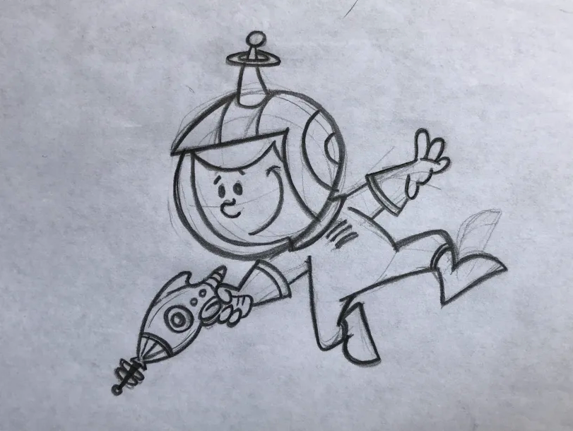 Aquí tienen el boceto, a lápiz :) 
