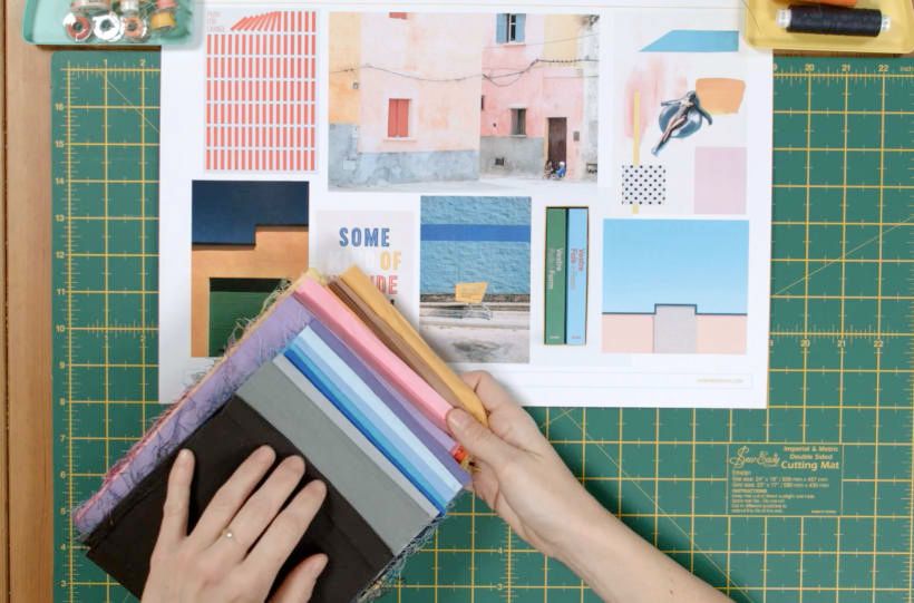 Exemplo de mood board criado por Zita para um projeto de patchwork