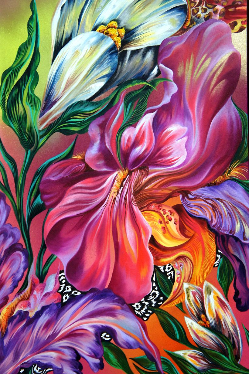 "Beauty Within" Mixed Media. Oleo y acrílico en Canvas con Bordado 4
