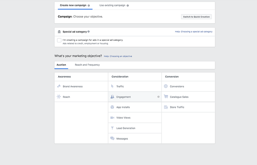 Enter the "Engagement" menu