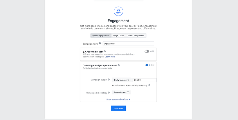 Manage your investment in "Budget and calendar"