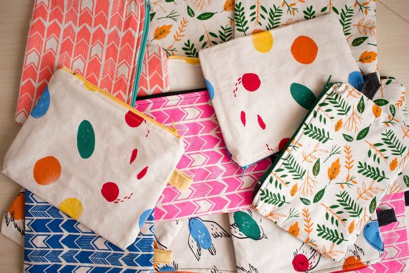Textile screen-print by Marina Montero