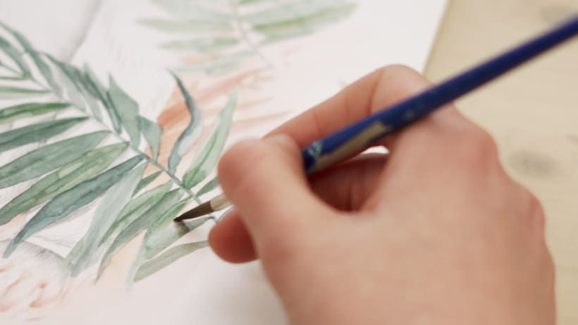 Watercolor Tutorial: How to Paint with Watercolor Brushes and Pencils 3