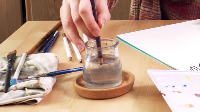 Watercolor Tutorial: How to Paint with Watercolor Brushes and Pencils 16