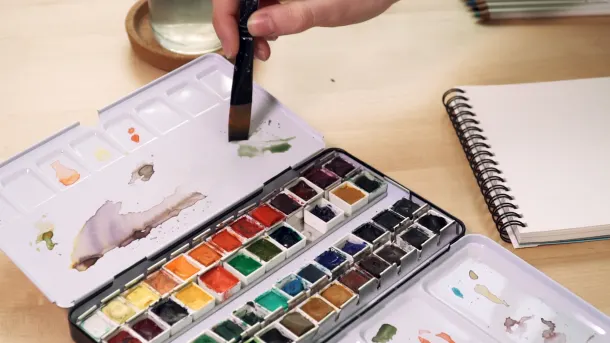 Tutorial Aquarela: como pintar com pincéis e lápis aquareláveis 16