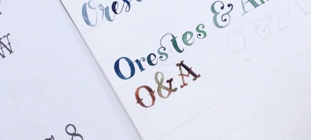 In warm colors, here we see the O and A, joined by &. It's three monograms.