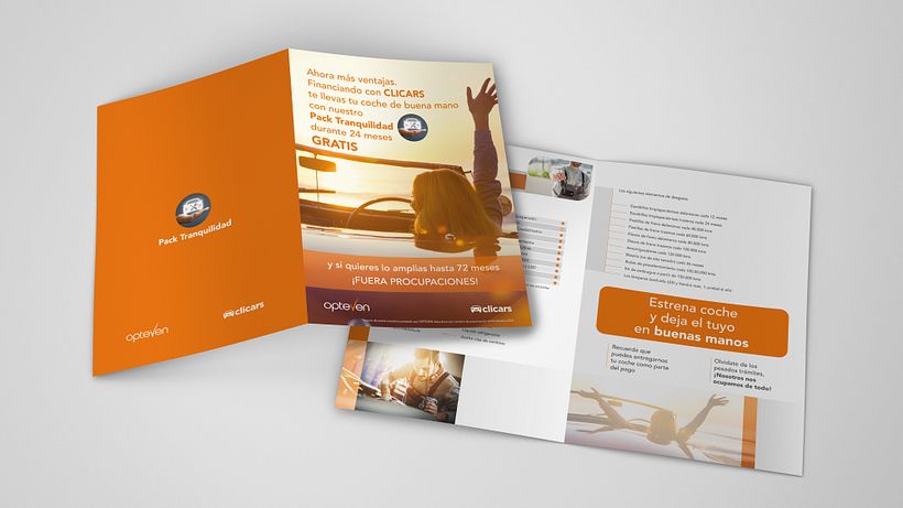 Díptico PACK TRANQUILIDAD para Optevent y su partner Clickar