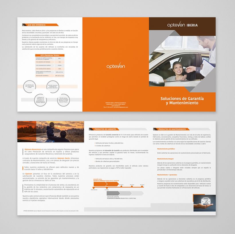 Tríptico Corporativo SOLUCIONES DE GARANTÍA Y MANTENIMIENTO Opteven