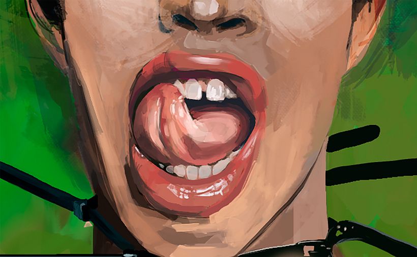 Detalle. Trabajé bastante en esta zona, buscando generar volumen sin perder expresividad en la pincelada.