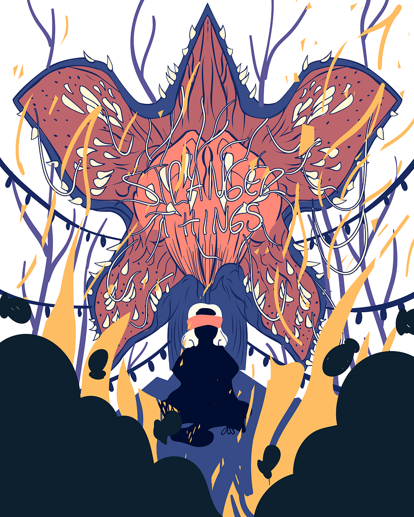 Mi Proyecto del curso: Ilustración vectorial: STRANGER THINGS - Ilustração digital
