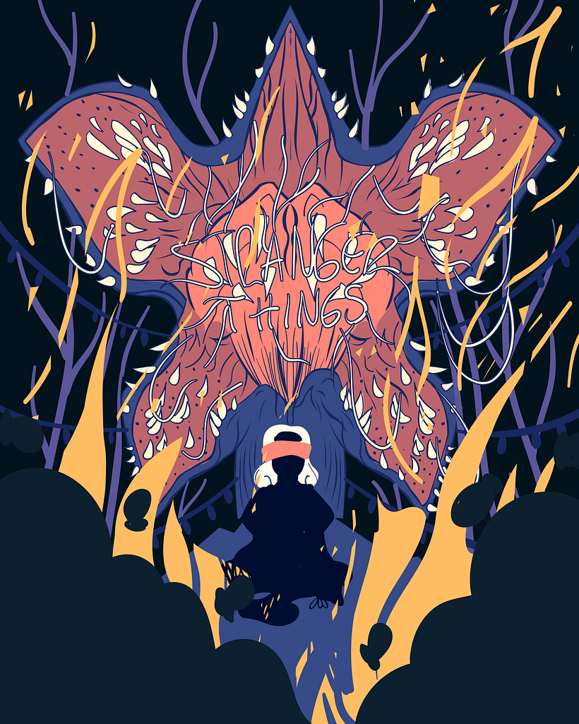 Mi Proyecto del curso: Ilustración vectorial: STRANGER THINGS - Ilustração digital