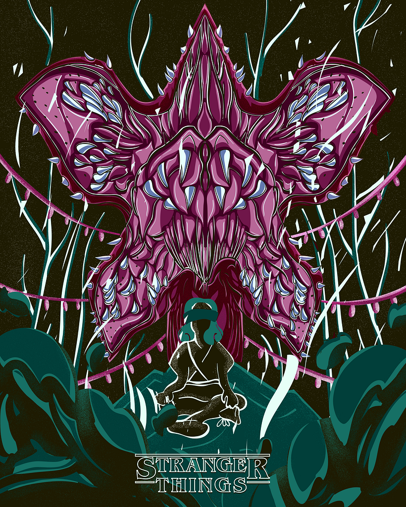 Mi Proyecto del curso: Ilustración vectorial: STRANGER THINGS - Ilustração digital
