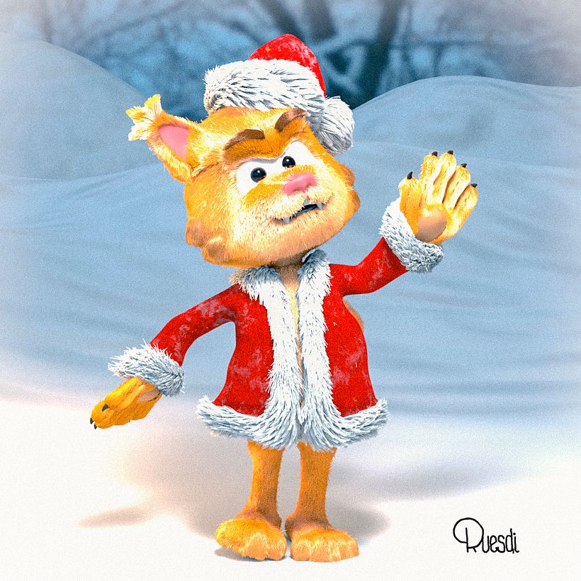 Kai the cat_Mi Proyecto del curso: Creación de pelo 3D con XGen de Maya  5