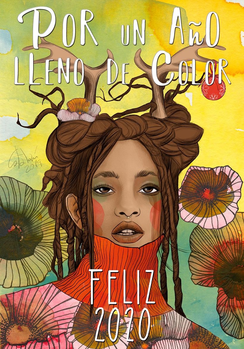Mi postal navideña de este año!! Por un año lleno de color! Feliz 2020