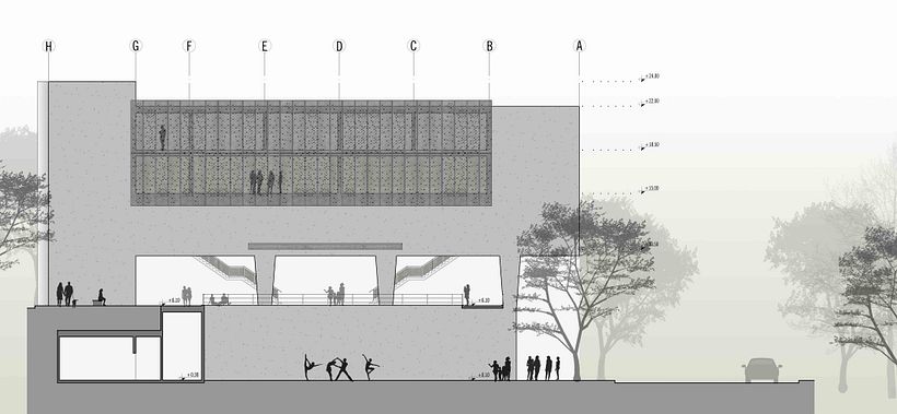Fachada objeto escala 1.200. Proyecto de investigación, Córdoba, Argentina.