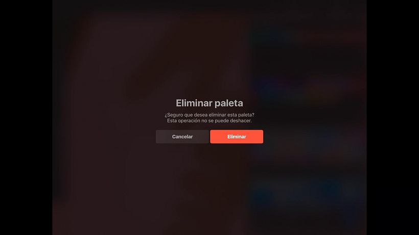 Eliminar paletas en Procreate es extremadamente intuitivo