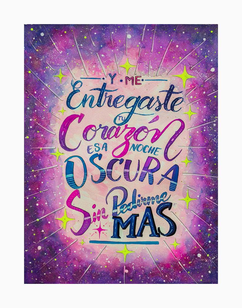 Para el tema de Proyecto Final elegí las letras de la canción de Bomba Estéreo y fue "To My Love". Amé el tanto en el proceso