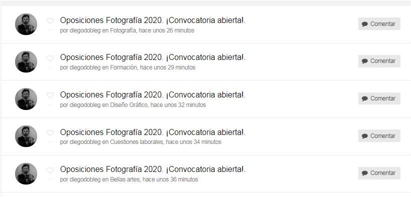 Oposiciones Fotografía 2020. ¡Convocatoria abierta!. 1