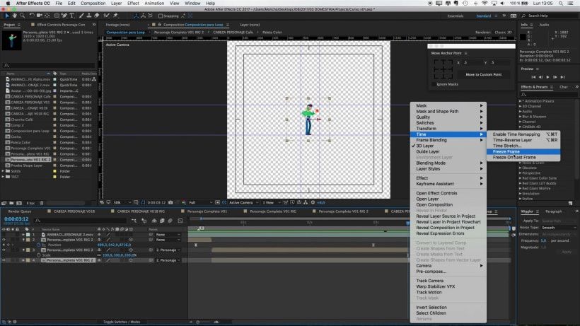 Podemos prolongar o loop ao congelar seu último frame