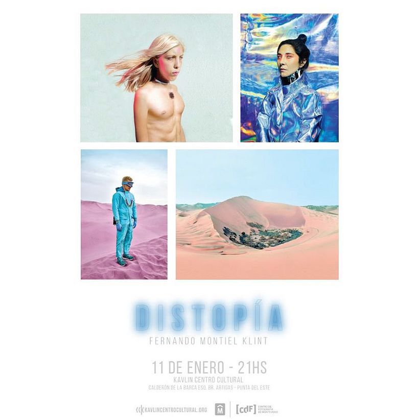 Cartel de la exposición de Fernando Montiel Klint, "Distopía"
