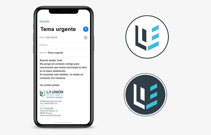 Se ha realizado el diseño de la firma digital para emails y los iconos para redes, a pesar que no son activos.