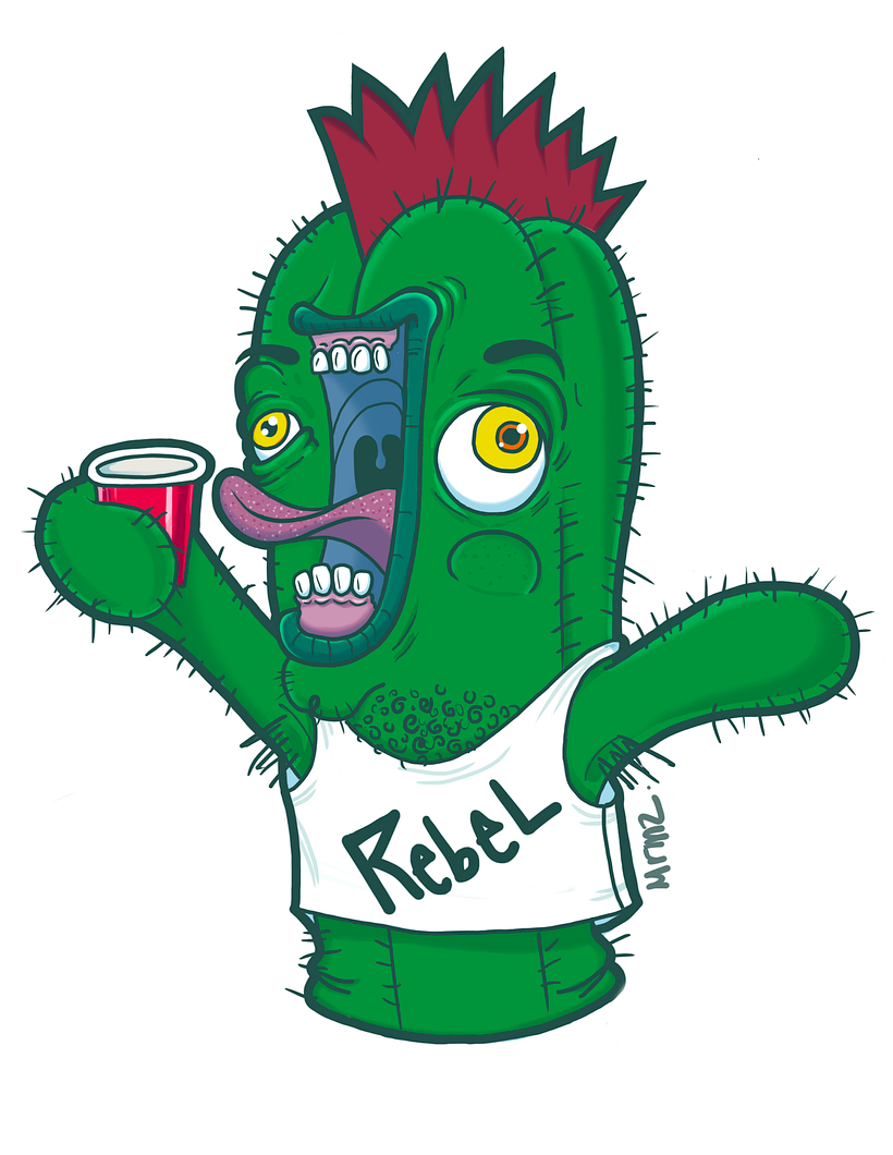 Un pequeño cactus rebelde.