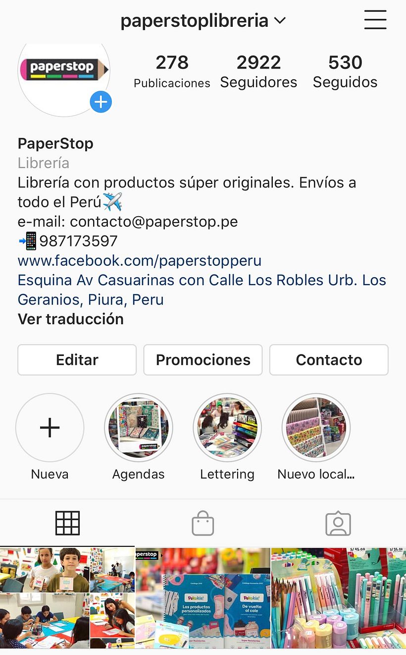 Mi Proyecto del curso: Paperstop - Instagram