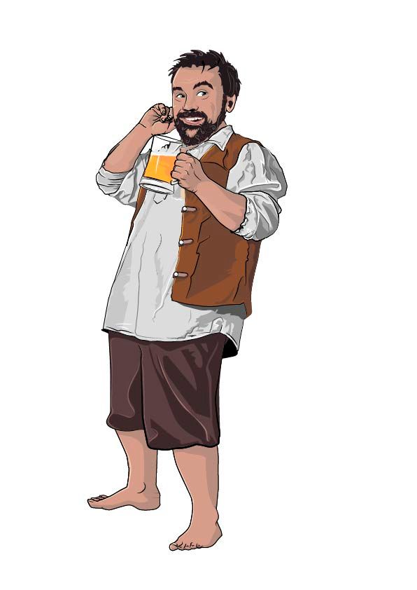 Primer acercamiento al dibujo. Base con vectores hecha en Illustrator